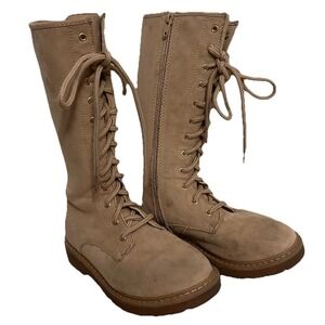 Wonder Nation Girl's Riding Boots Tan Size 1 Zipper and Lace Up